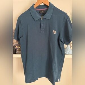 Paul Smith Teal Green Polo with Multicolor Zebra Patch